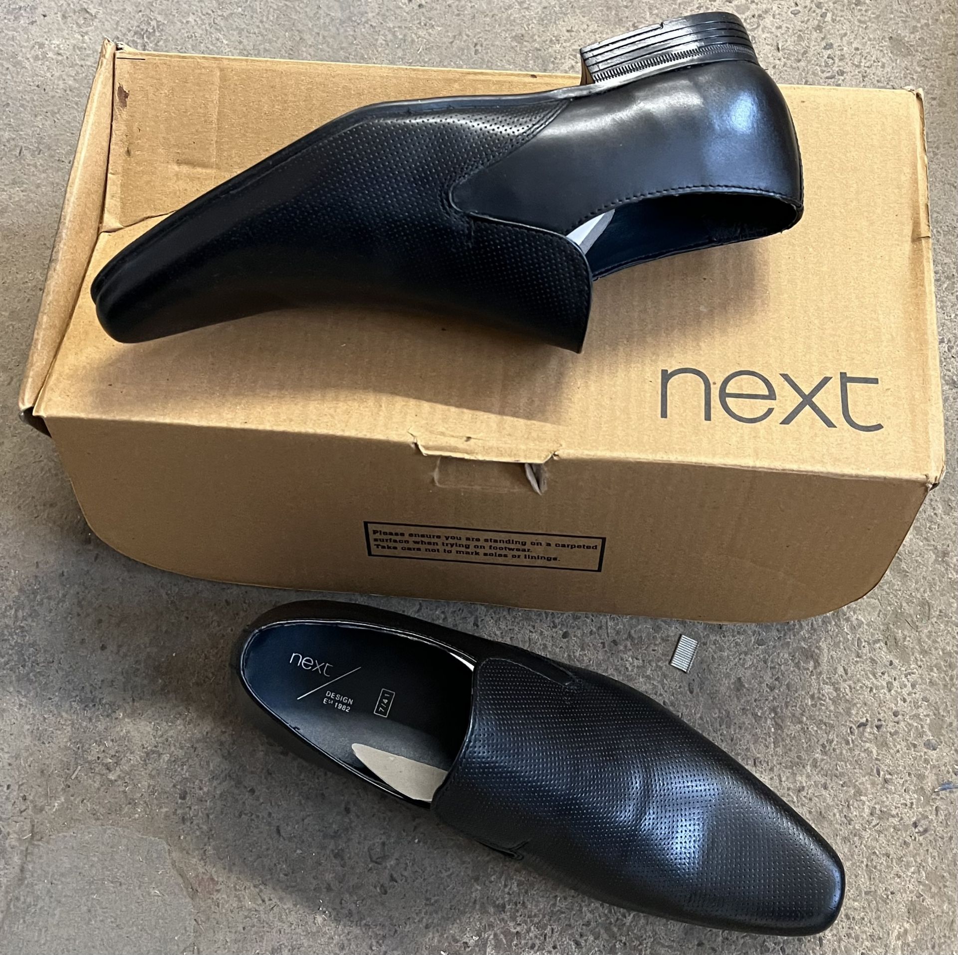 NEXT Black Leather Gents Shoes - NEW & BOXED - Size 7 (41) - RRP £30 - Image 2 of 5