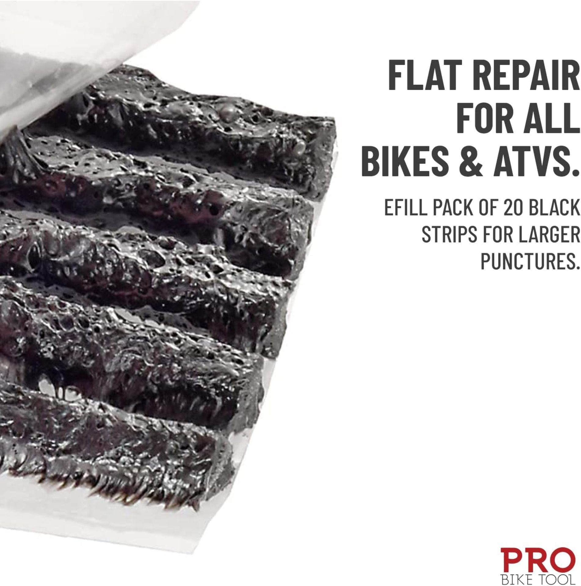 10 x Pro Bike Tool Pack of 20 Tubeless Bike Tyre Repair Kit Black Strips 3.5mm - (NEW) - RRP Â£79.90 - Image 5 of 7