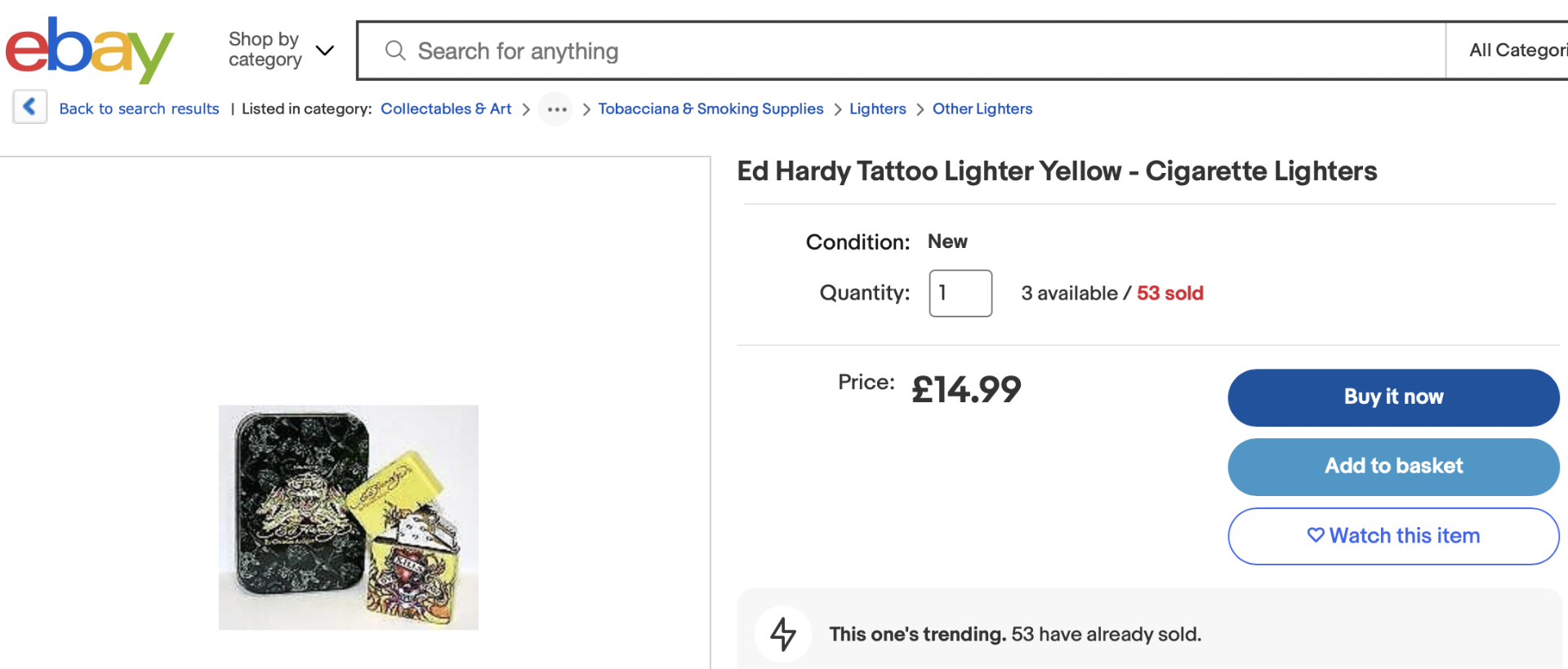 10 x Ed Hardy Tattoo Flip Flint Lighter Gift Set - (NEW) - RRP Â£149+ ! - Image 2 of 5