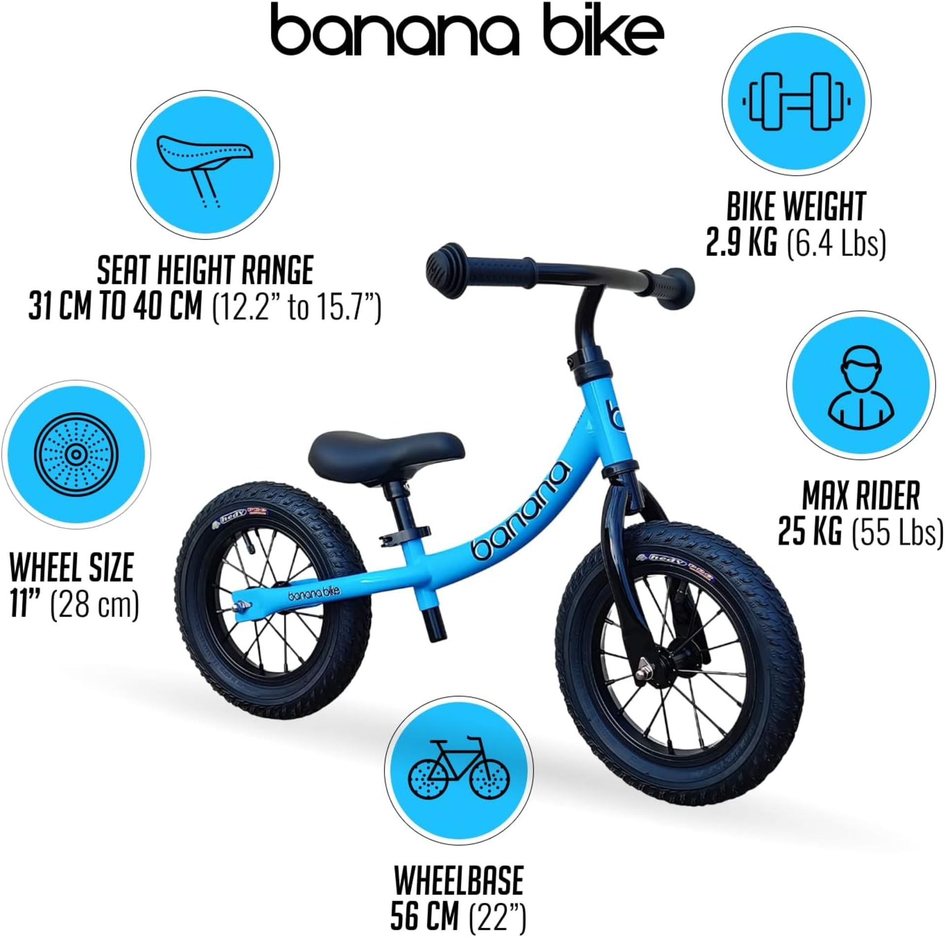 4 x Banana GT Balance Bike - Lightweight Toddler No Pedal Training Bike - (NEW) - RRP Â£247.96 ! - Image 8 of 12