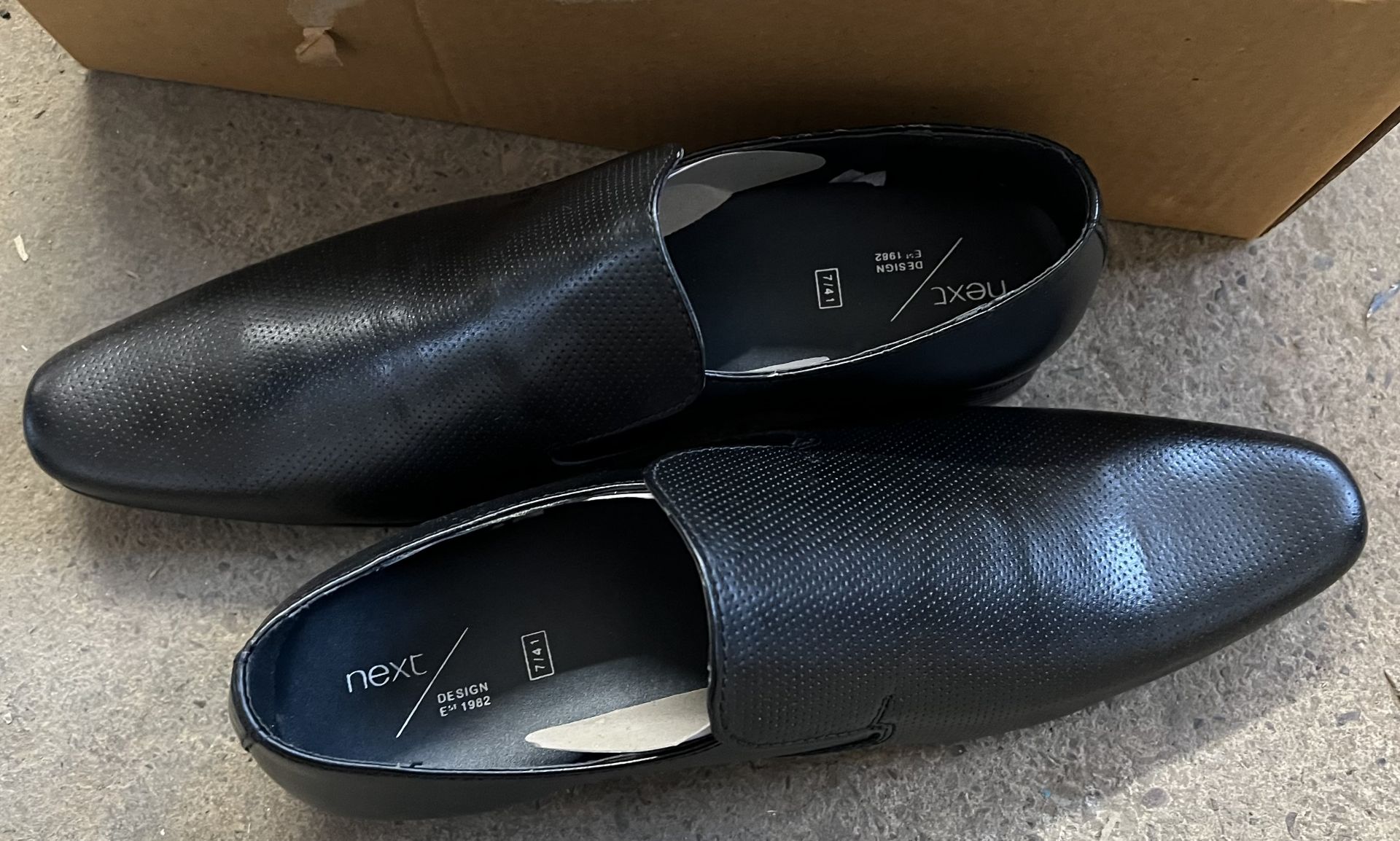 NEXT Black Leather Gents Shoes - NEW & BOXED - Size 7 (41) - RRP £30