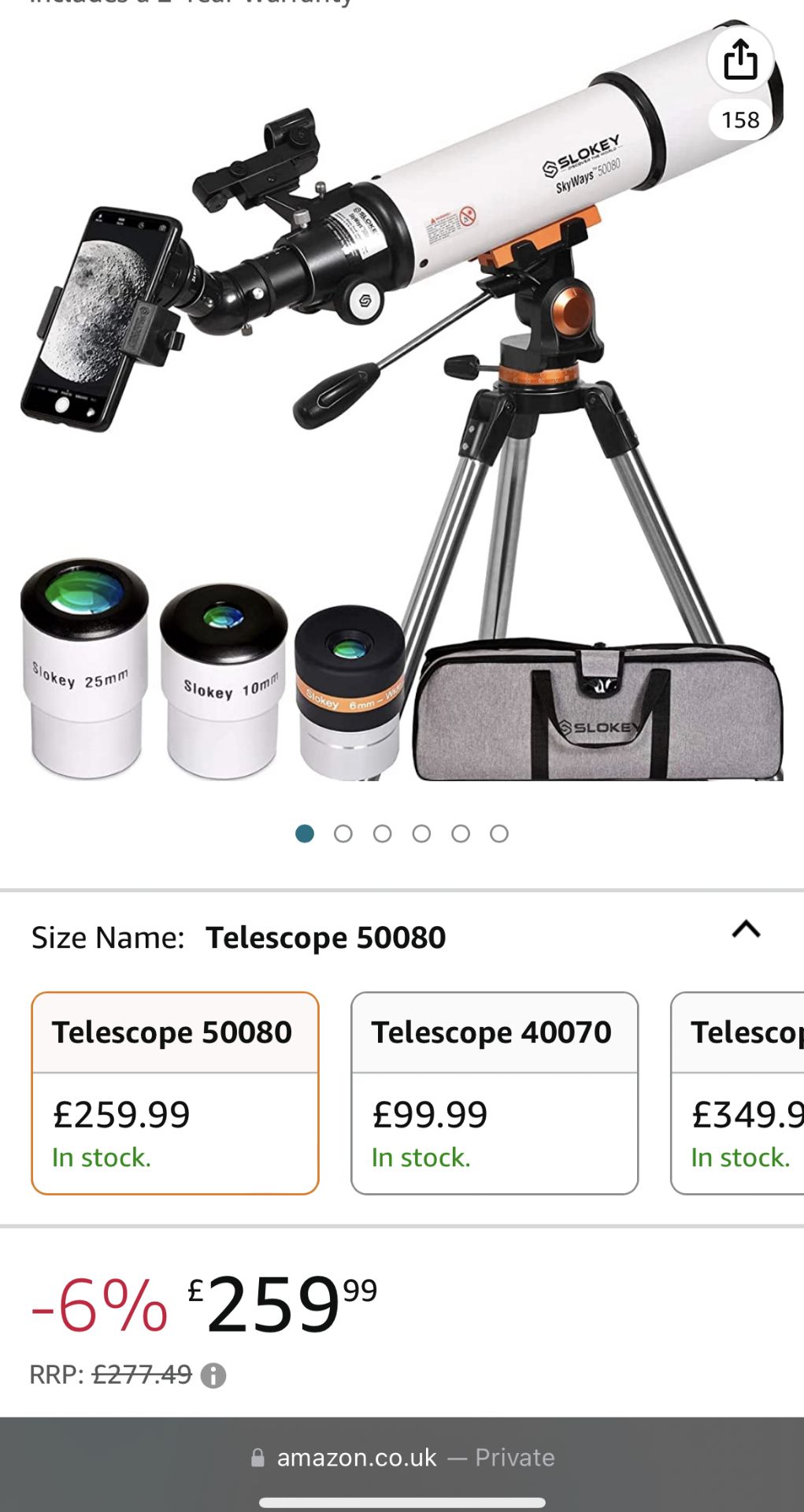 3 x Slokey 50080 Skyways Telescope for Astronomy with Accessories (NEW) - AMAZON RRP Â£832.47 !