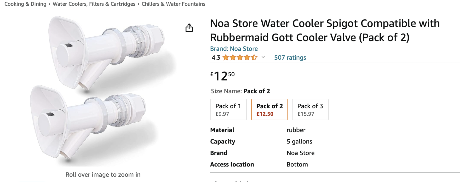 20 x NoaStore Water Cooler Spigot (2pk)  - (NEW) - RRP Â£250 !