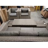 Authentic â€˜Rattanâ€™ Branded Garden Seating and Table Set - Brown - Ex-Display!