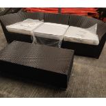 Authentic â€˜Rattanâ€™ Branded Sofa and Table - Black - Ex-Display!