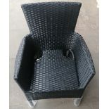 Authentic â€˜Rattanâ€™ Branded Chair - Black - Ex-Display!