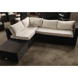 Authentic â€˜Rattanâ€™ Branded Corner Sofa and Table - Black - Ex-Display!