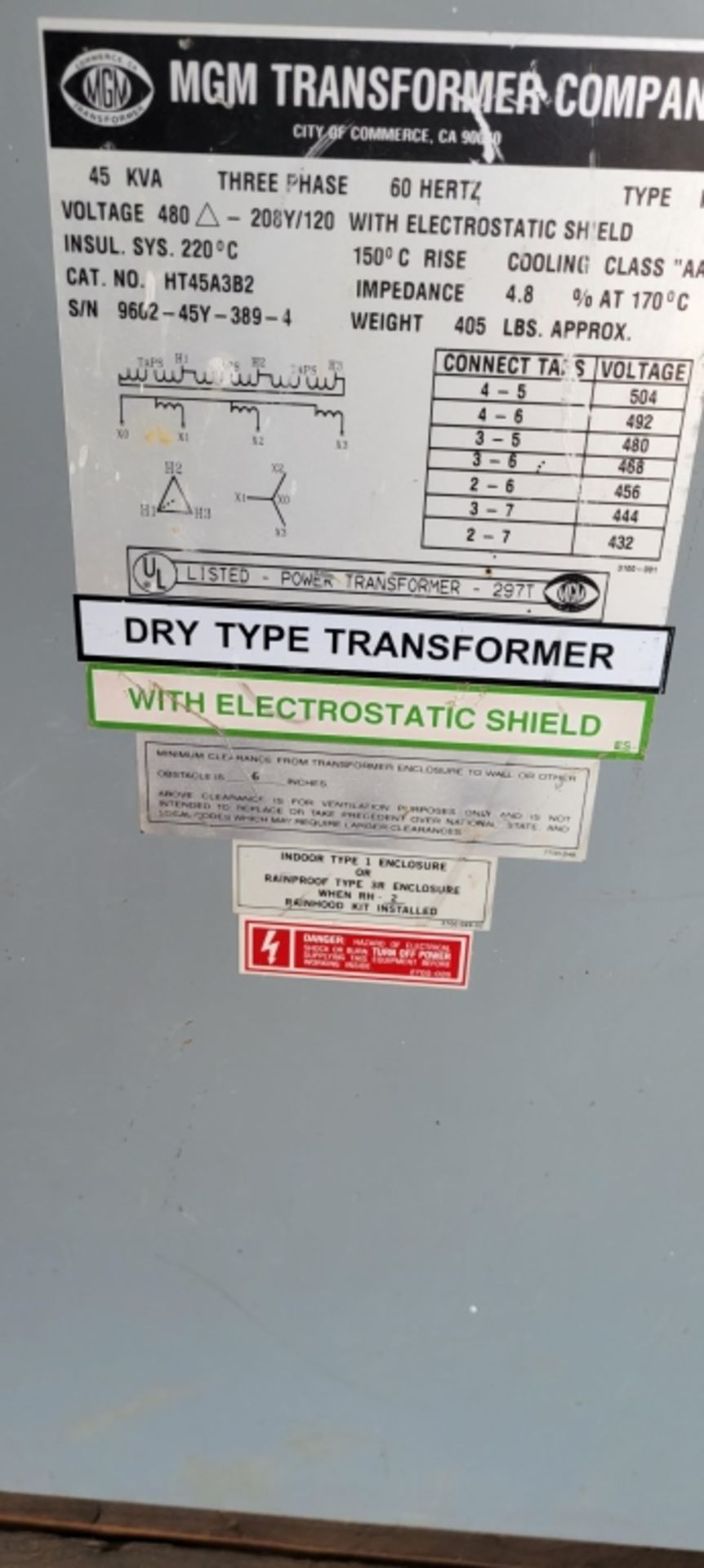 MGM DRY TYPE 3 PHASE TRANSFORMER - Image 2 of 3