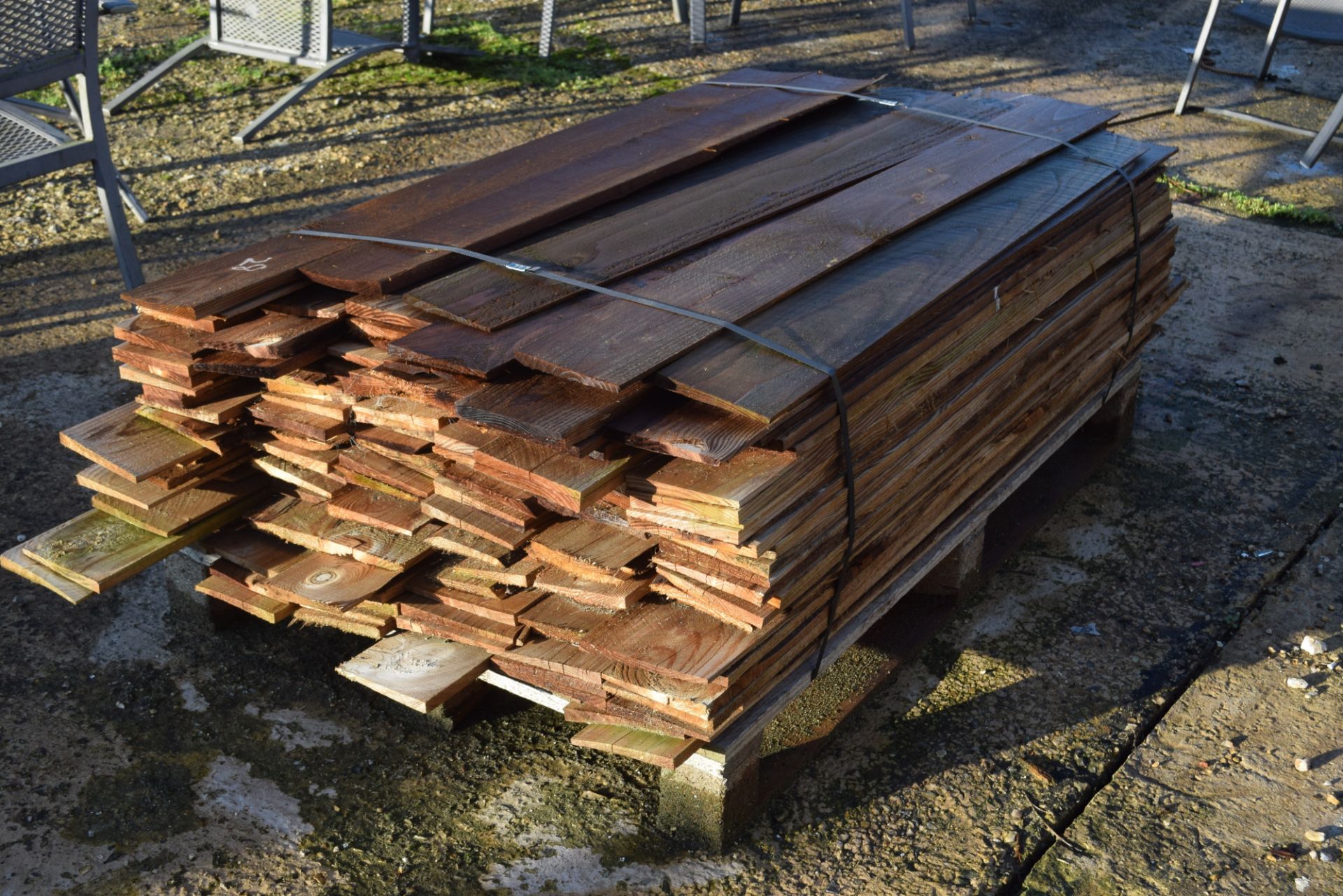 Pallet of featheredge fencing boards