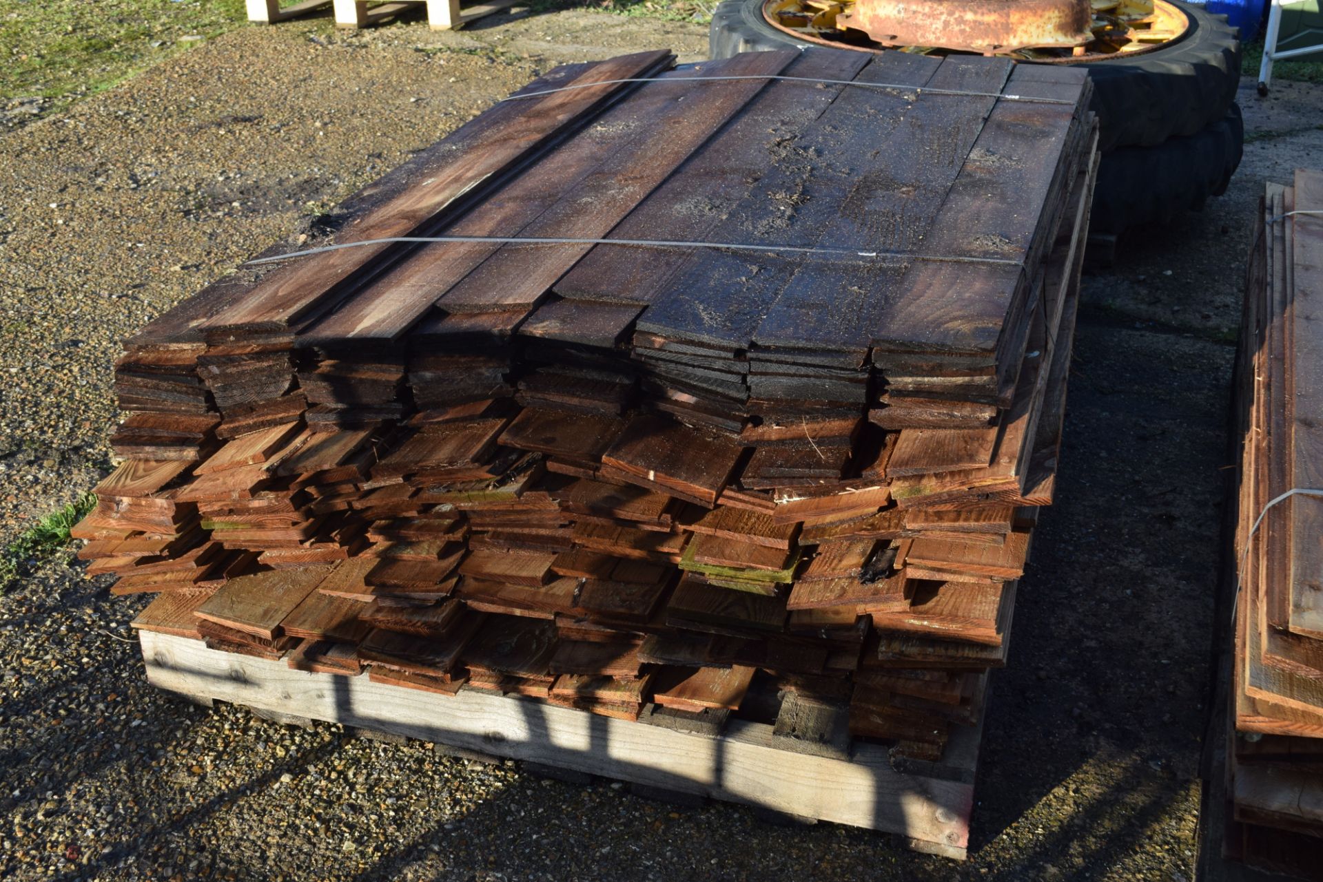 Pallet of featheredge fencing boards