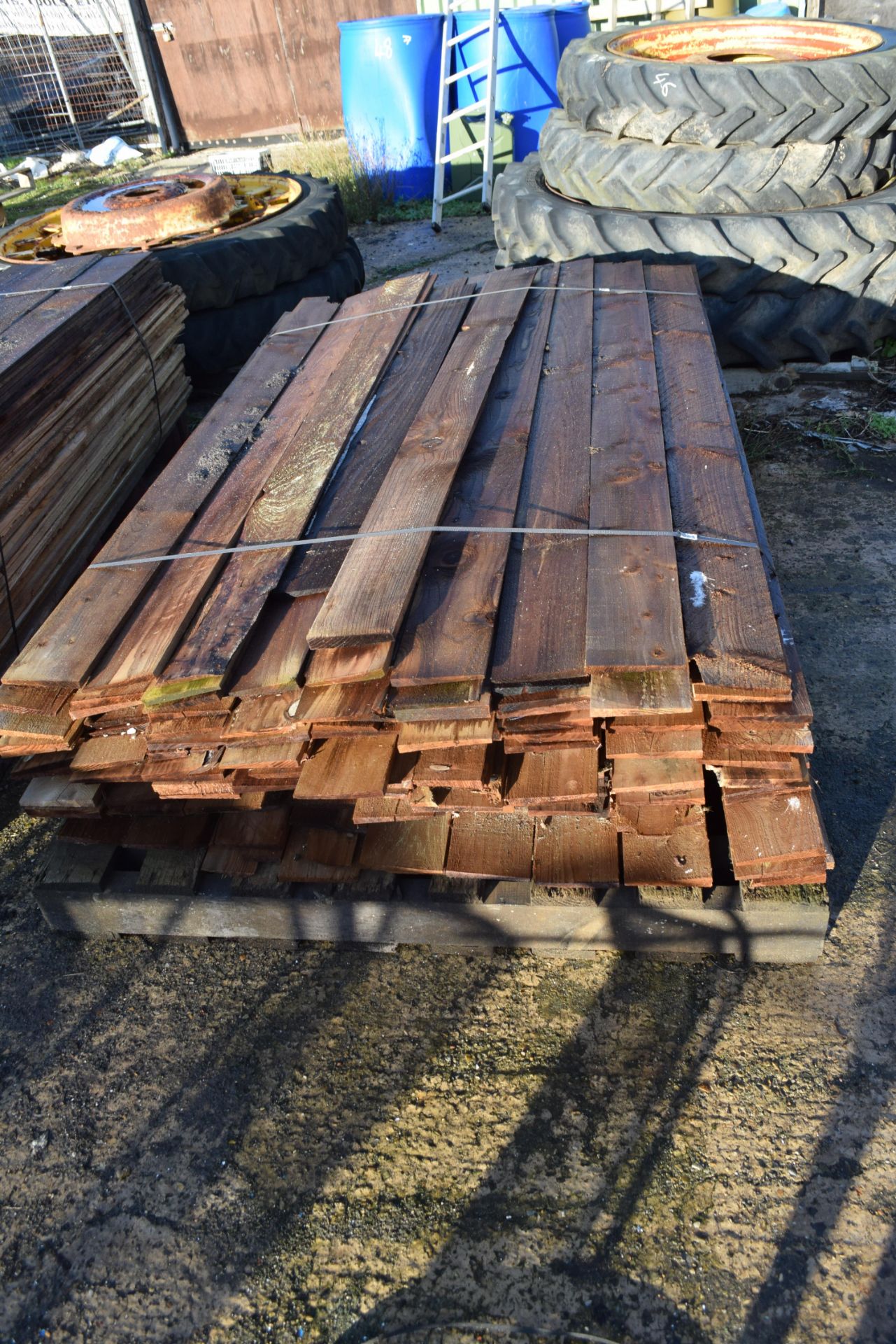 Pallet of featheredge fencing boards