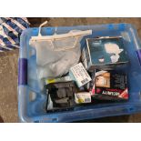 Box of misc security lights & other items.