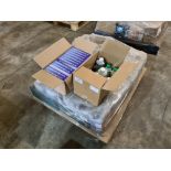 Hydroponics shop stock - pallet of various hydroponic nutrients and powders.