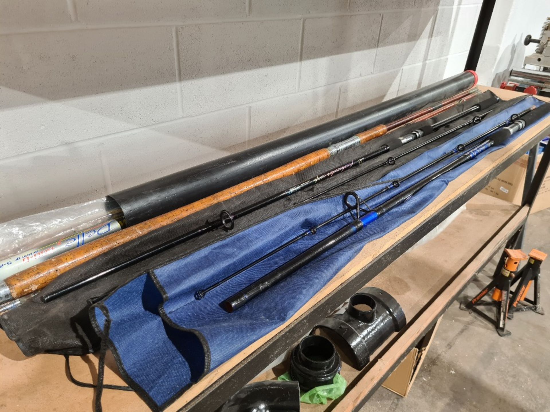 Various fishing rods and poles. NO VAT.