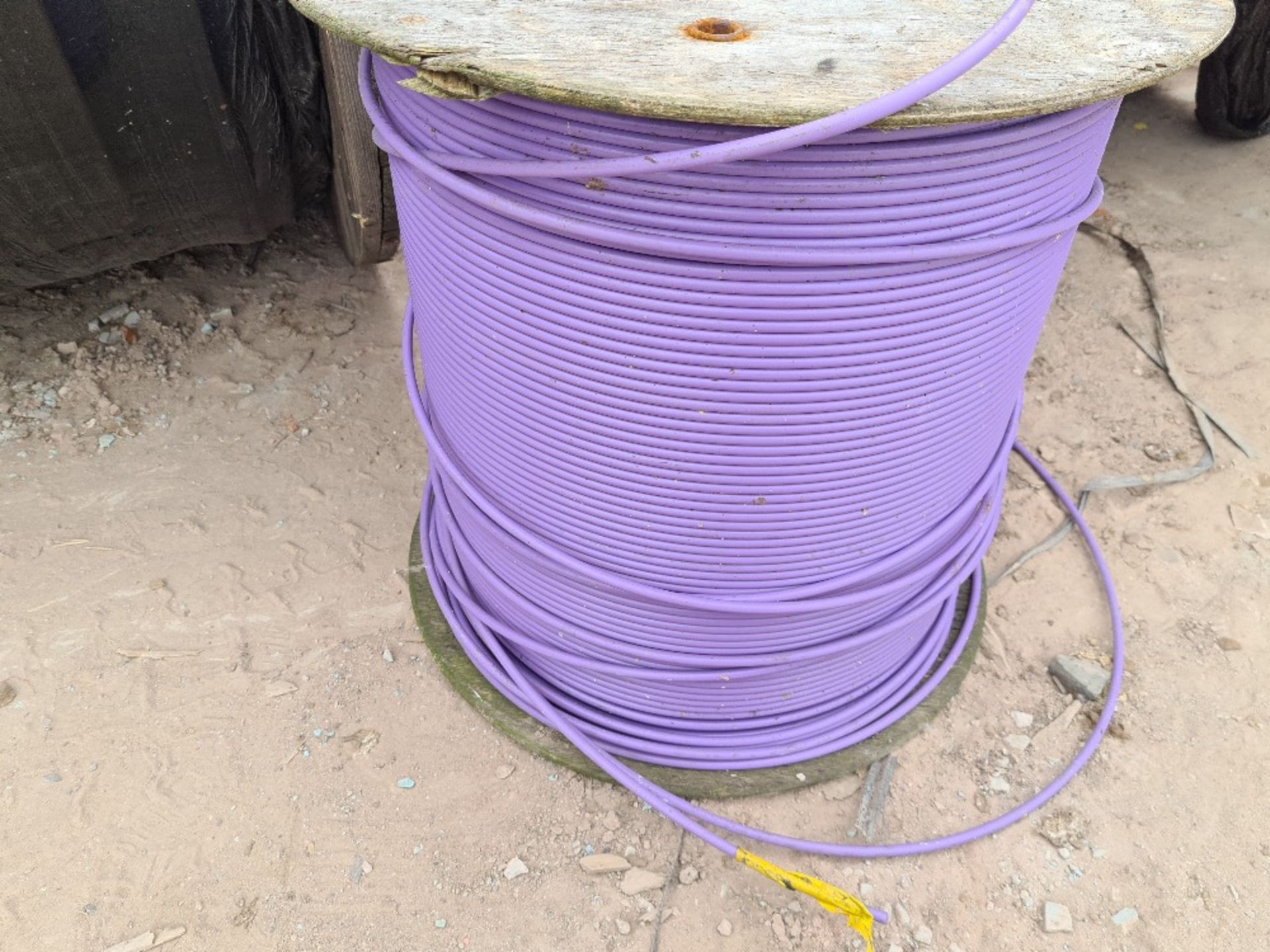 3 x cable drums - fibreoptic conduit (purple).