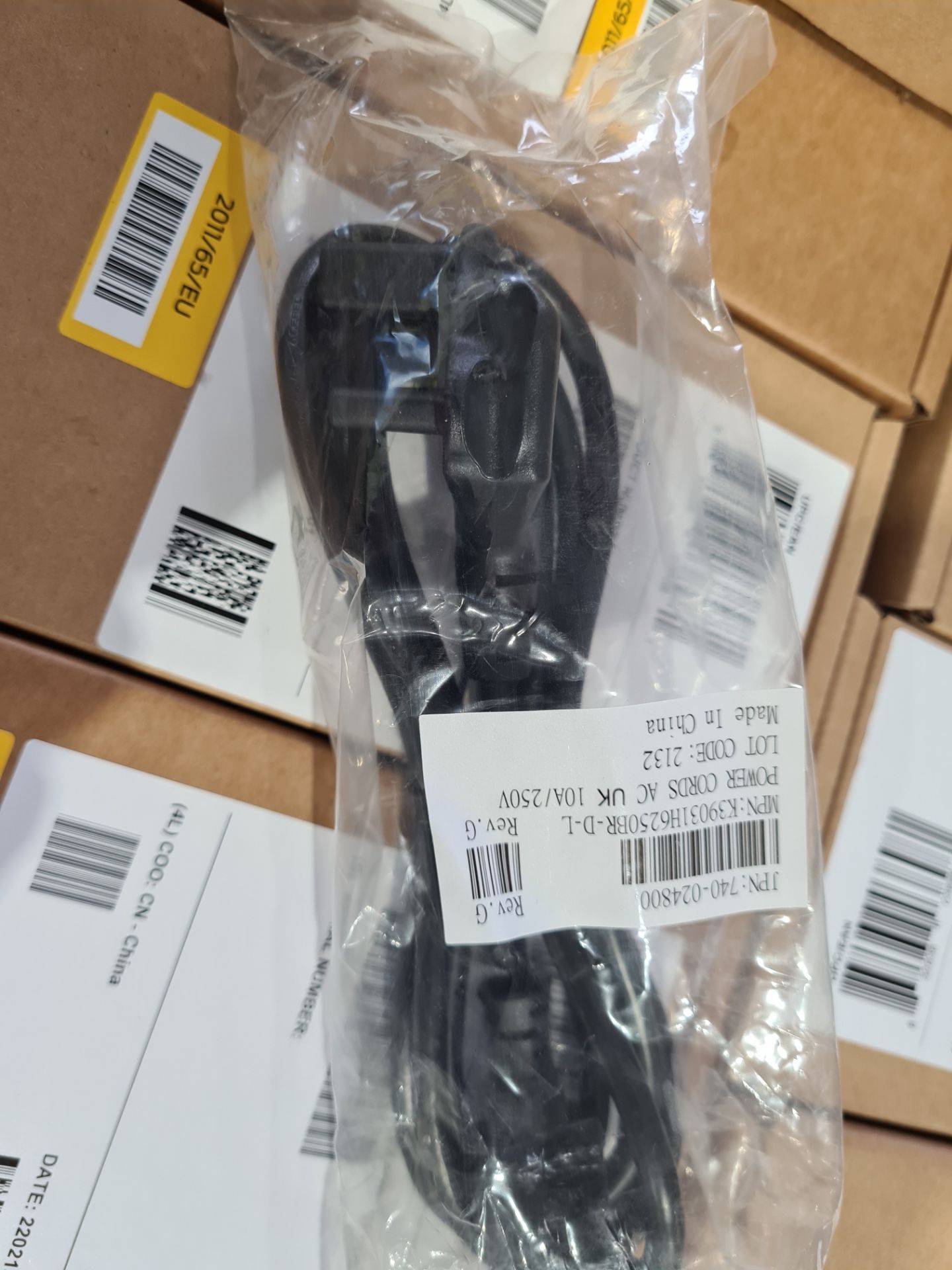 Pallet of new power cables / kettle leads