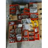 Pallet of stainless steel nuts and bolts.