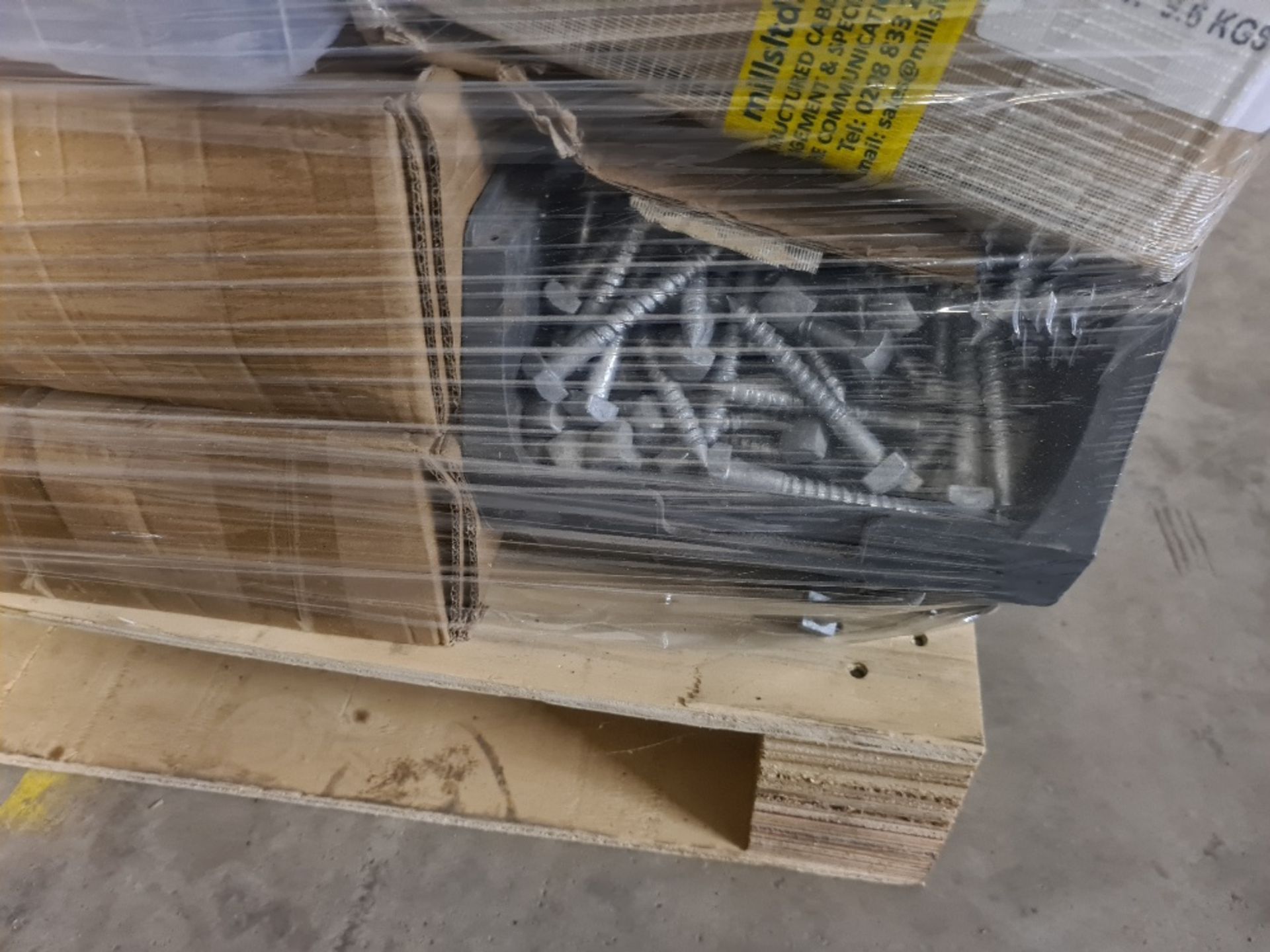 Pallet of assorted and telecomms parts and galv coach screws. - Image 3 of 15