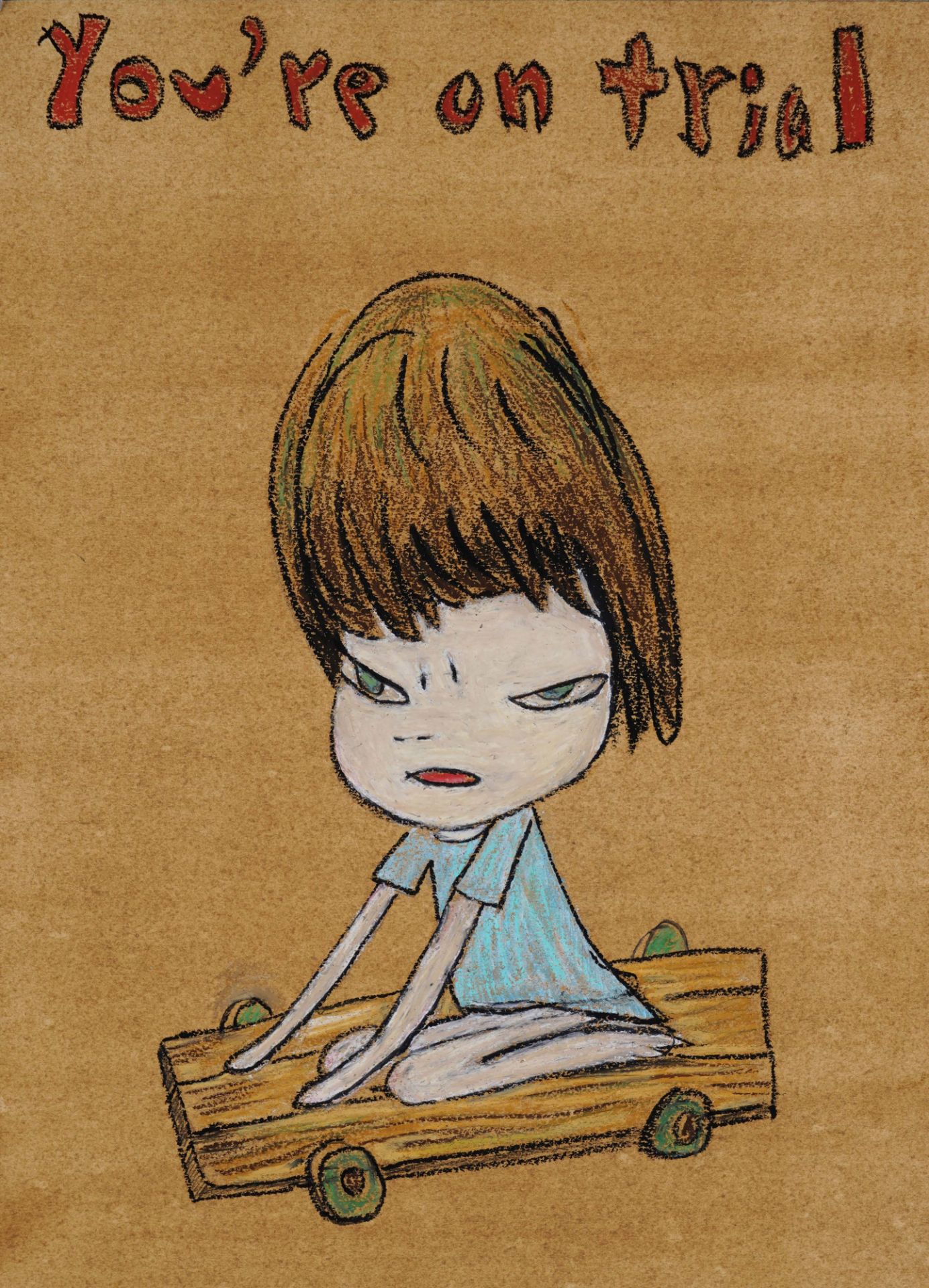Yoshitomo Nara (B.1959), Color Pencil Sketch on Paper