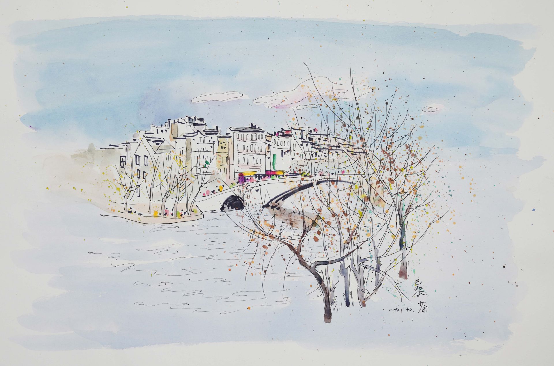 Wu Guanzhong (1919-2010), Ink with Watercolor on Paper