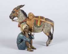 Sitzender Araberknabe mit Esel Wiener