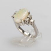 Opal-Brillant-Ring Weißgold 750.