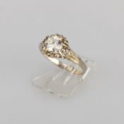 Brillant-Ring Weißgold 585. Ausgefasst