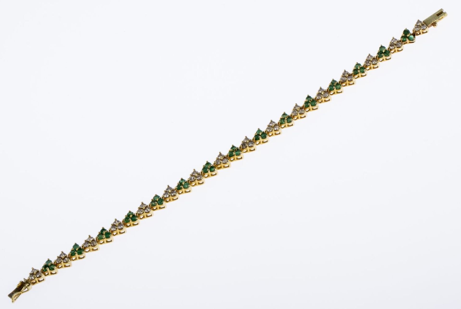 Smaragd-Brillant-Armband Gelbgold 585. - Image 2 of 2