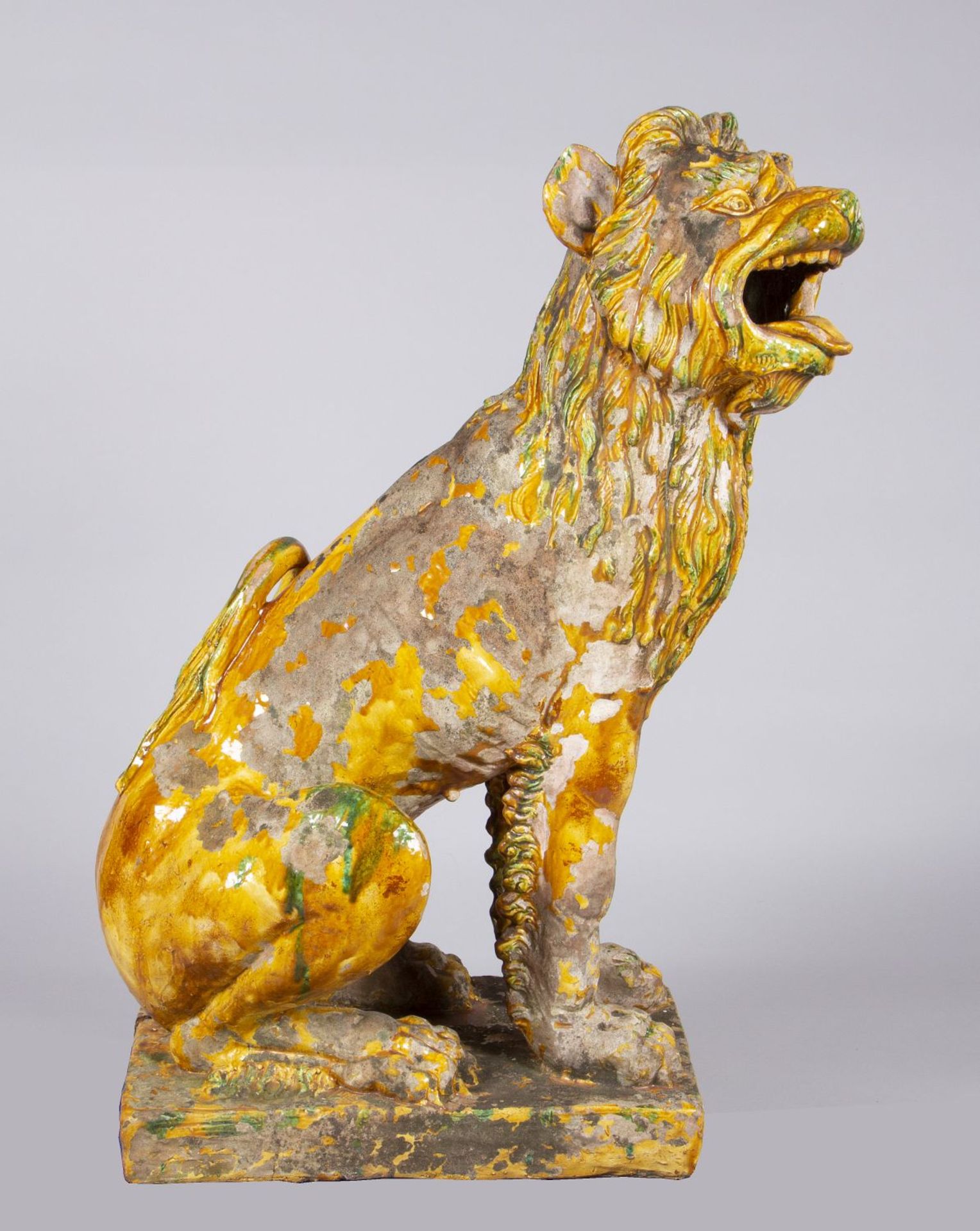 Ein Paar Wächter-Löwen Keramik, - Bild 3 aus 9