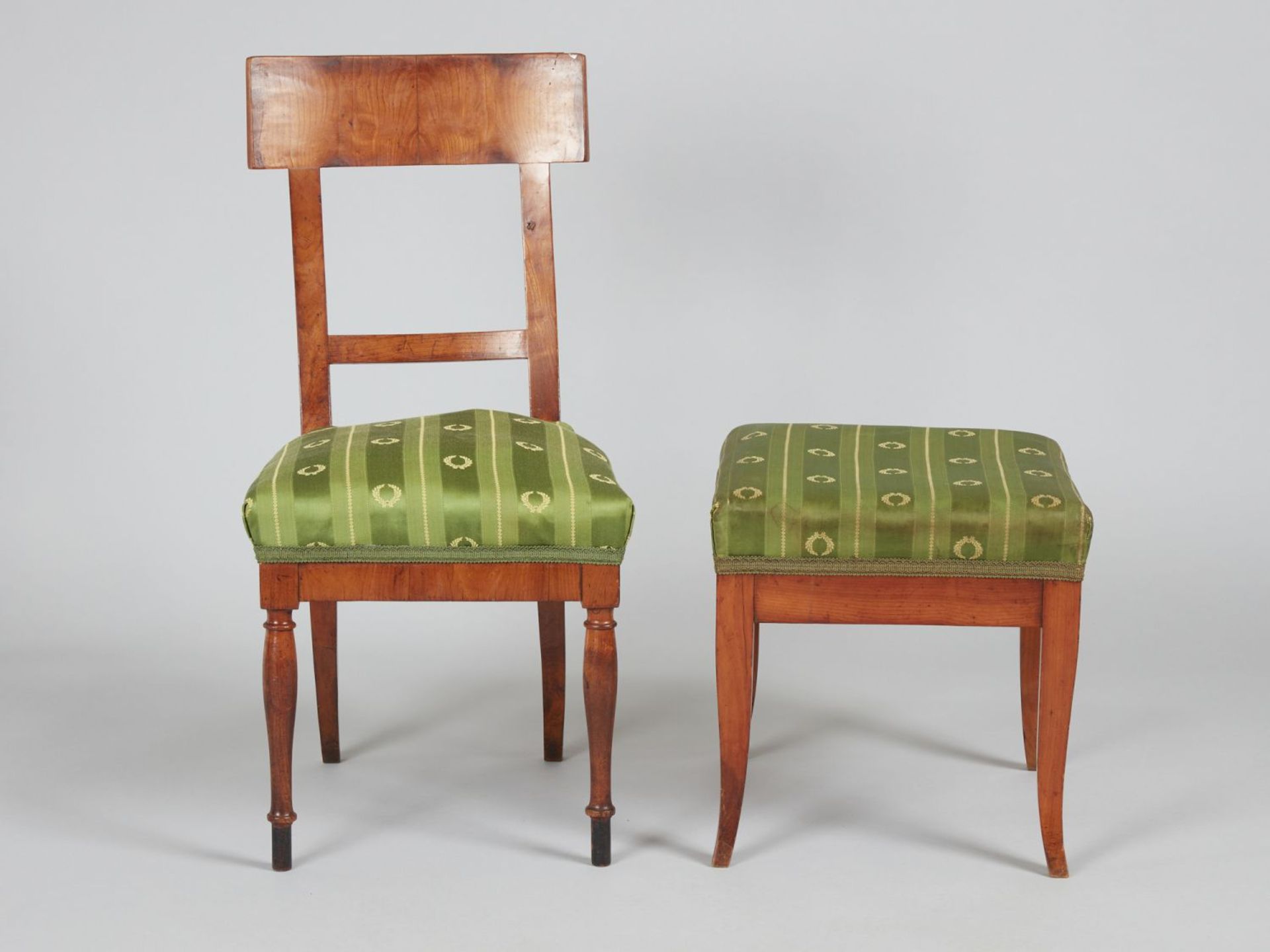 Biedermeier-Stuhl und -Hocker - Image 2 of 2