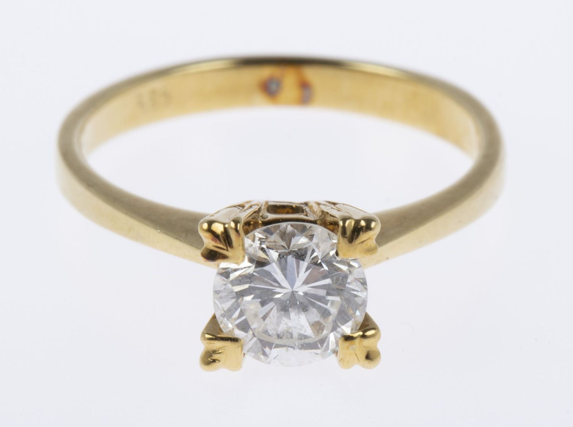 Solitär-Brillant-Ring Gelbgold 585. - Image 2 of 3