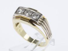 Brillant-Ring Gelbgold und Weißgold