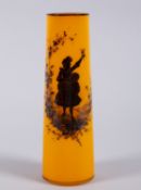 Jugendstil-Vase Farbloses Glas, orange