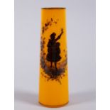 Jugendstil-Vase Farbloses Glas, orange