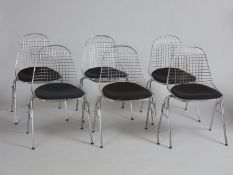 Satz von 6 Wire Chairs DKX Verchromtes