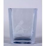 Vase Farbloses Glas, hellblau