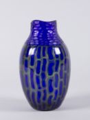 Murano-Vase Farbloses und kobaltblaues