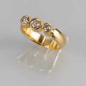 Diamant-Ring Gelbgold 750. Ausgefasst