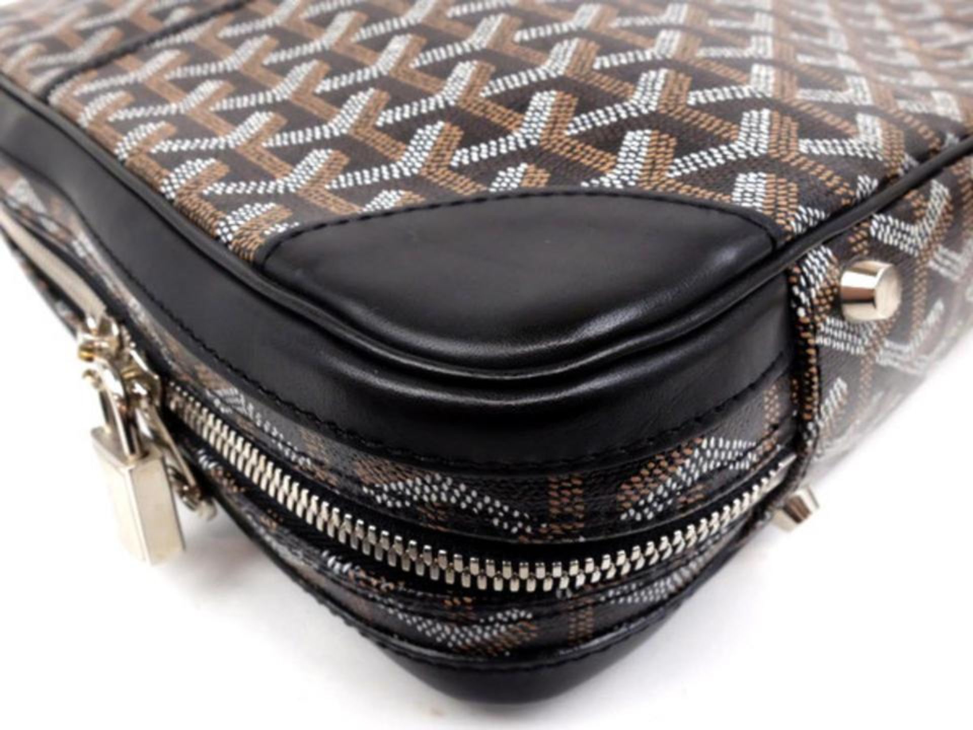 GOYARD BLACK CHEVRON GOYARDINE DIPLOMAT BRIEFCASE ATTACHE BAG - Bild 6 aus 11