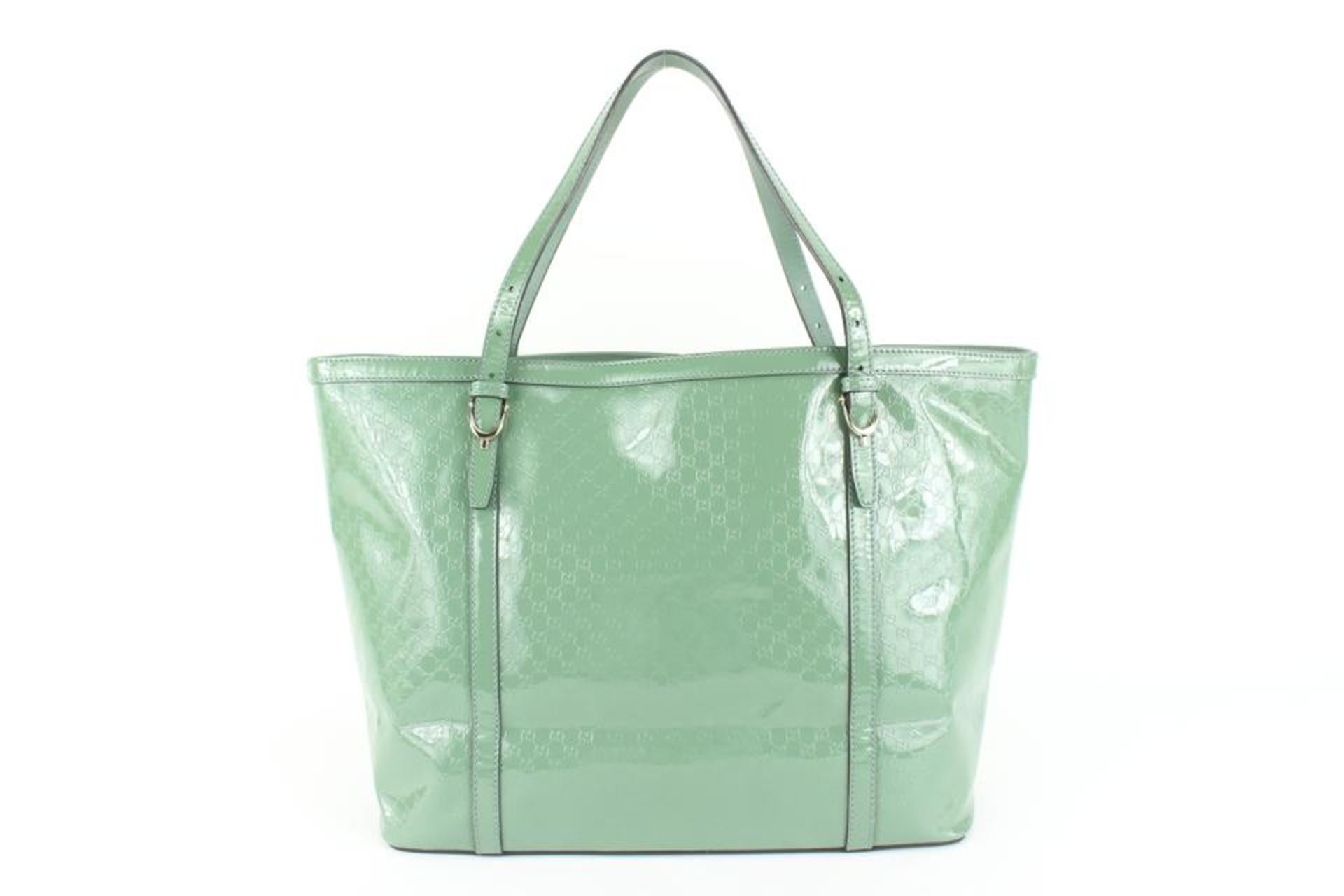 GUCCI GREEN PATENT MICROGUCCISSIMA MEDIUM NICE TOTE - Bild 11 aus 16