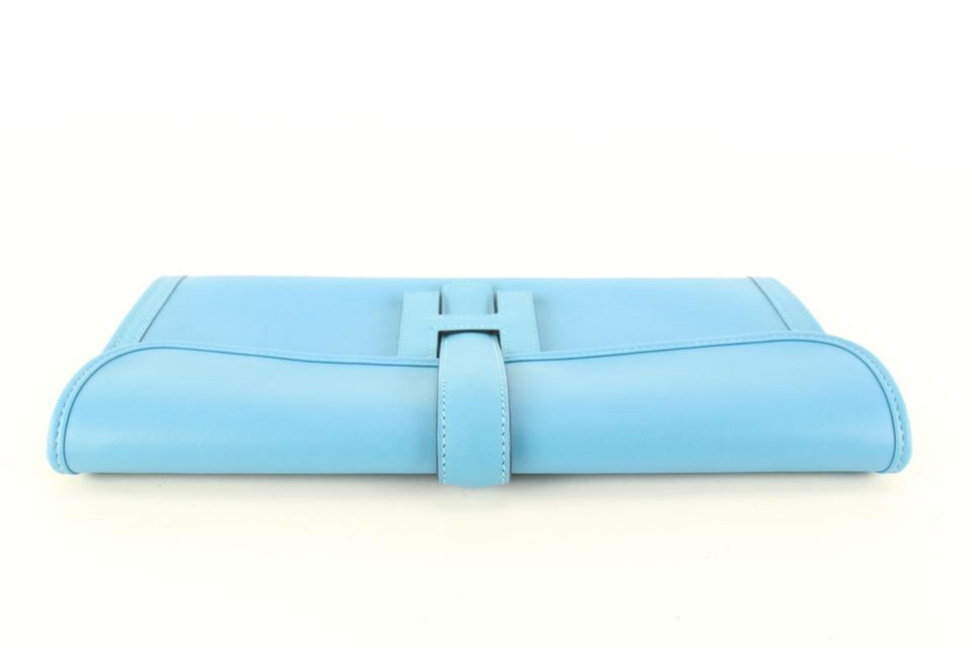 HERMÈS BLEU DU NORD VERT VERONE SWIFT JIGE 29 ELAN VERSO CLUTCH BAG - Bild 6 aus 11