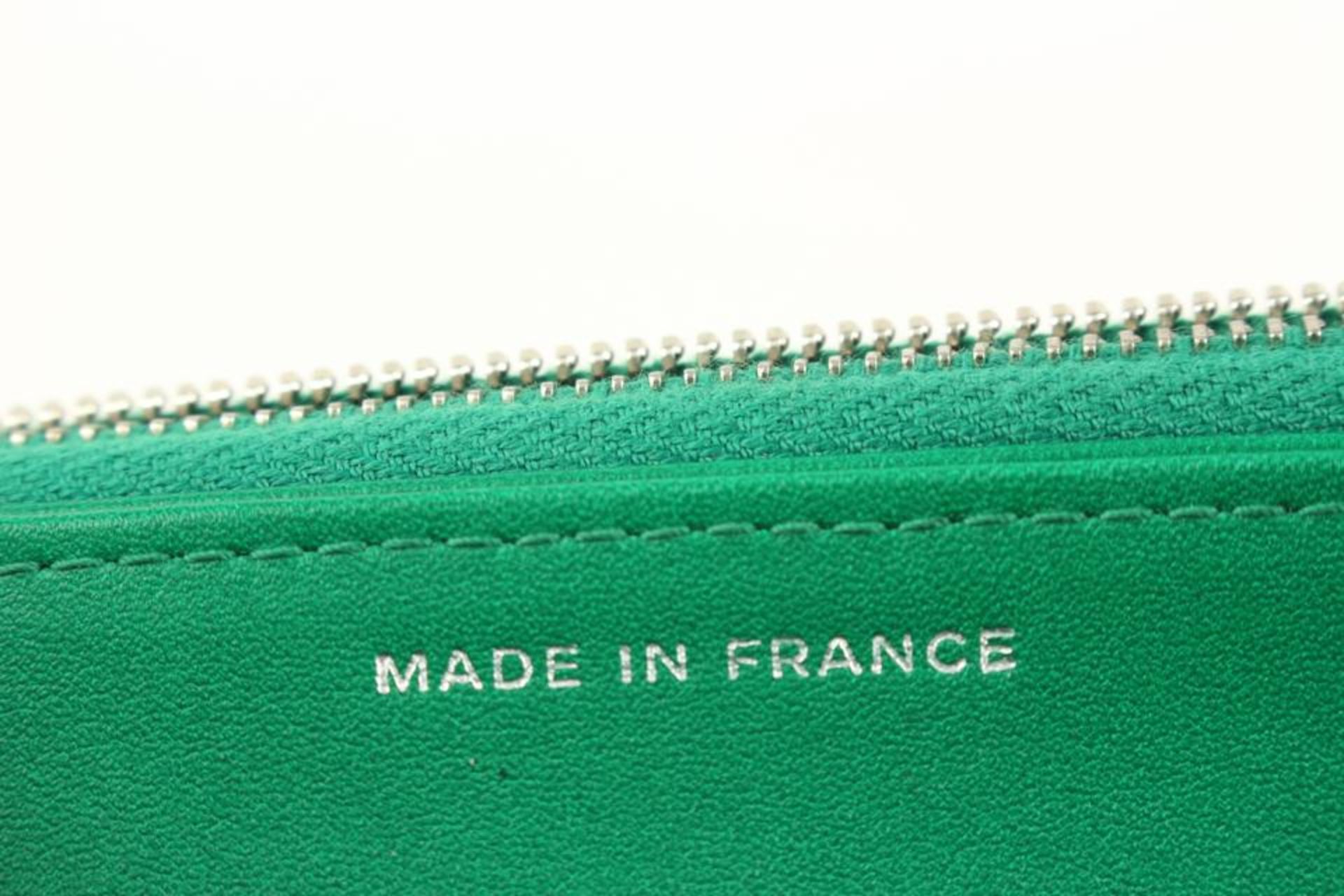 CHANEL ULTRA RARE EMERALD GREEN ALLIGATOR WALLET ON CHAIN SHW WOC - Image 10 of 11