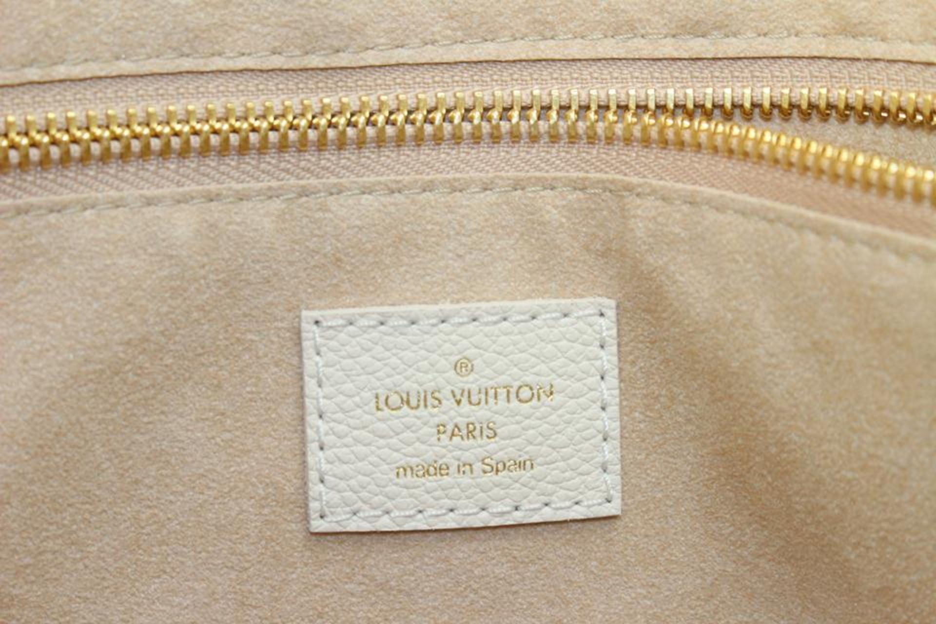 LOUIS VUITTON KHAKI X BEIGE MONOGRAM LEATHER EMPREINTE NEVERFULL MM TOTE - Bild 11 aus 11