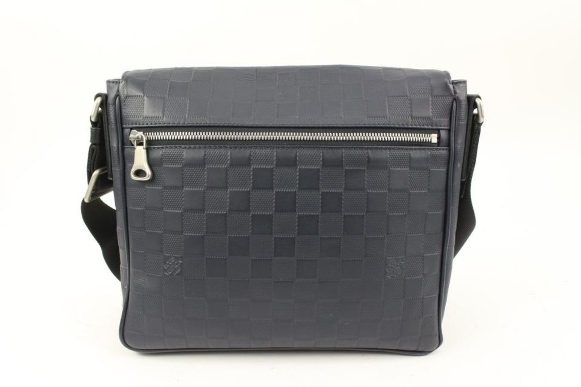 LOUIS VUITTON NAVY BLUE DAMIER INFINI MESSENGER PM CROSSBODY LAPTOP BAG - Image 6 of 12