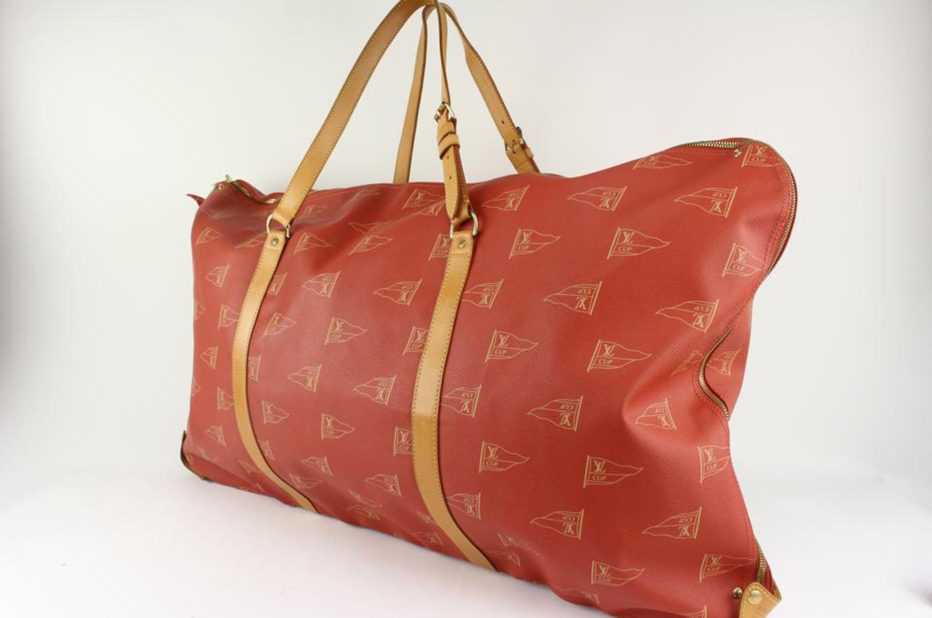 LOUIS VUITTON 1995 LV CUP RED MONOGRAM KABUL CONVERTIBLE GARMENT BAG - Image 12 of 12