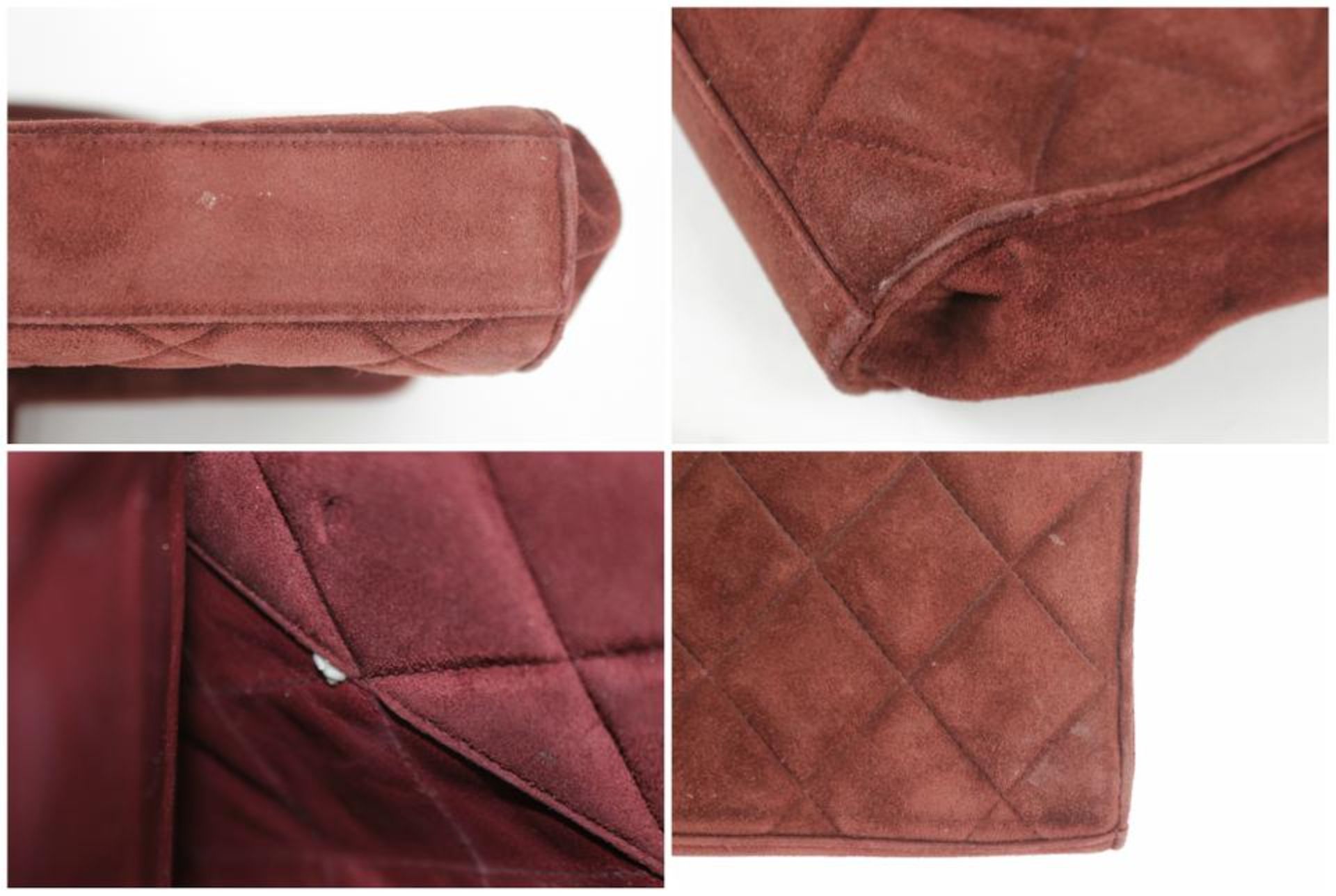 CHANEL JUMBO BURGUNDY QUILTED SUEDE ATTACHE BUSINESS KELLY BRIEFCASE - Bild 14 aus 16