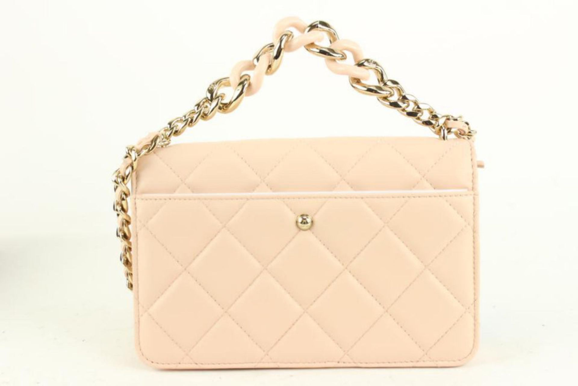 CHANEL BEIGE QUILTED LEATHER WALLET ON DOUBLE CHAIN 2WAY - Image 7 of 11