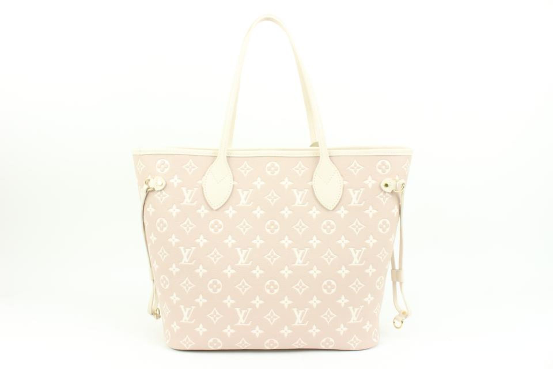 LOUIS VUITTON KHAKI X BEIGE LEATHER MONOGRAM EMPREINTE NEVERFULL MM - Bild 9 aus 11