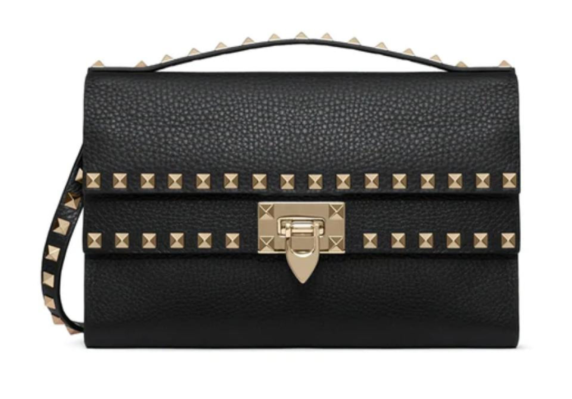 VALENTINO BLACK LEATHER ROCKSTUD CROSSBODY