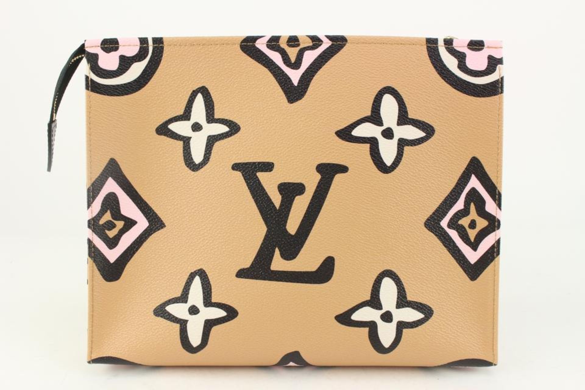 LOUIS VUITTON CARAMEL MONOGRAM WILD AT HEART TOILETRY POUCH 26 COSMETIC BAG - Bild 7 aus 11